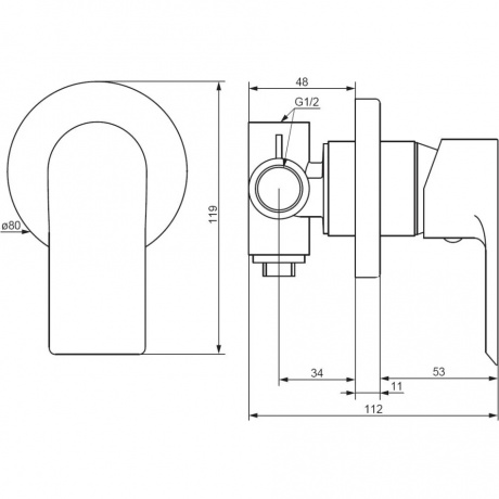 Смеситель для душа встраиваемый Damixa Apollo 477500000 хром - фото 2