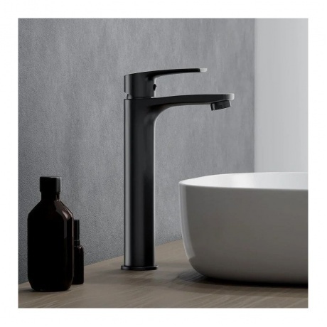 480250300 Eclipse 2.0, смеситель для умывальника высокий, черный - фото 5