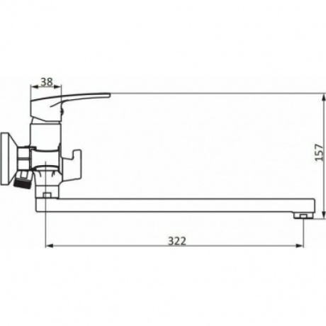 Смеситель для ванной и душа с универсальным изливом Damixa Eclipse 2.0 489000000 хром - фото 4