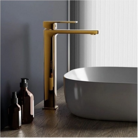 Смеситель для раковины высокий Damixa Gala 530250600 золото - фото 5