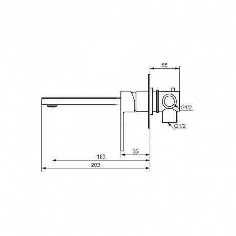 530260300 Gala встраиваемый смеситель для умывальника, чёрный - фото 5