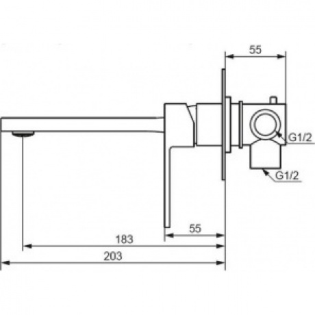 Смеситель для раковины встраиваемый Damixa Gala 530260300 чёрный - фото 5