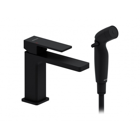 

530300300 Gala смеситель для умывальника с гигиеническим душем, черный матовый