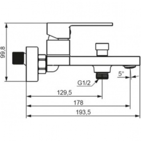 Смеситель для ванны Damixa Gala 531000300 чёрный - фото 5