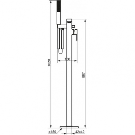 Смеситель для ванны Damixa Gala 535000300 черный - фото 3