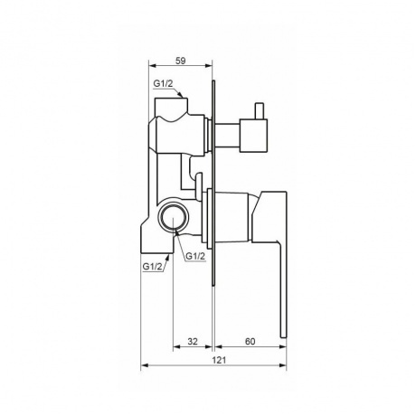 537100300 Gala встраиваемый смеситель для ванны - душа, чёрный - фото 3