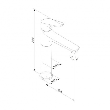 770250301 Jupiter, смеситель для умывальника высокий, черный - фото 5