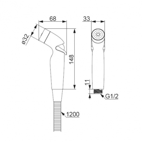 770300001 Jupiter, смеситель для умывальника с гиг. душем, хром - фото 3