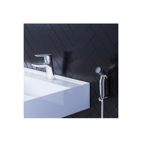 770300001 Jupiter, смеситель для умывальника с гиг. душем, хром - фото 6