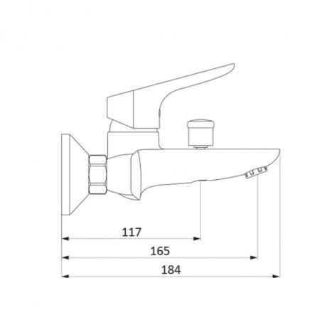 771000001 Jupiter, смеситель для ванны и душа, хром - фото 3