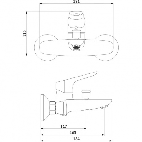 Смеситель для ванны и душа Damixa Jupiter 771000001 хром - фото 2