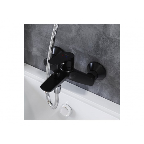 771000301 Jupiter, смеситель для ванны и душа, черный - фото 5
