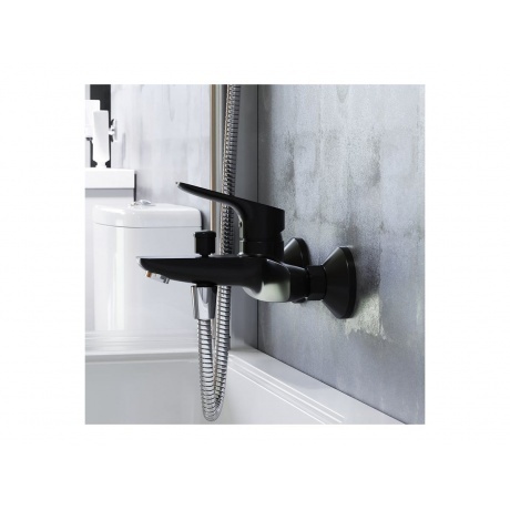 771000301 Jupiter, смеситель для ванны и душа, черный - фото 6
