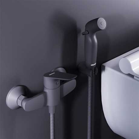 778000300 Jupiter смеситель с гигиеническим душем, чёрный - фото 4