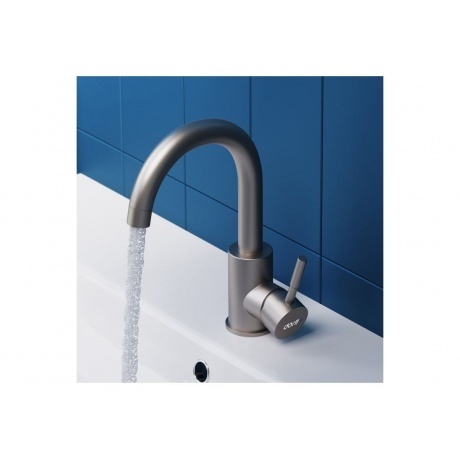 D3002101SS Logic смеситель для умывальника поворотный, нержавеющая сталь - фото 4