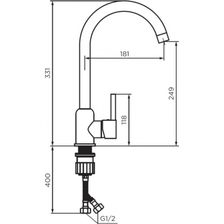 Смеситель кухонный поворотный Logic D3007000 хром - фото 2