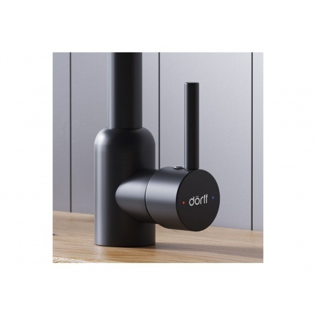 D3007022 Logic кухонный смеситель поворотный, черный - фото 6