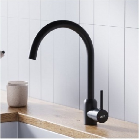 Смеситель кухонный поворотный Logic D3007022 черный - фото 5