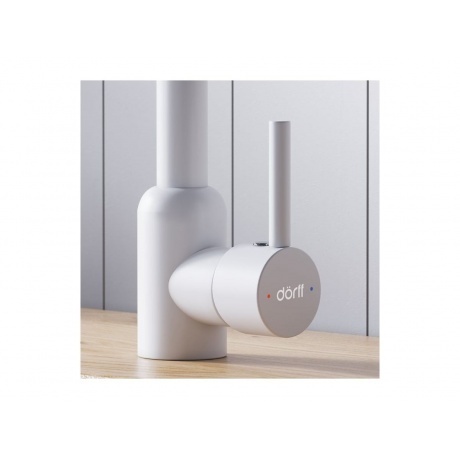 D3007033 Logic кухонный смеситель поворотный, белый - фото 3