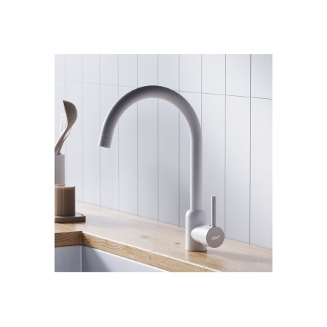 D3007033 Logic кухонный смеситель поворотный, белый - фото 6