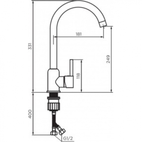 Смеситель кухонный поворотный Logic D3007033 белый - фото 2