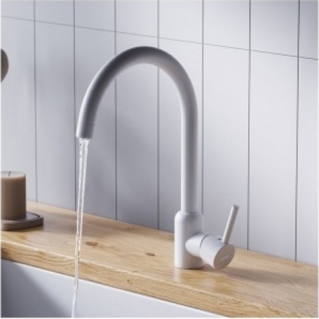 Смеситель кухонный поворотный Logic D3007033 белый - фото 5