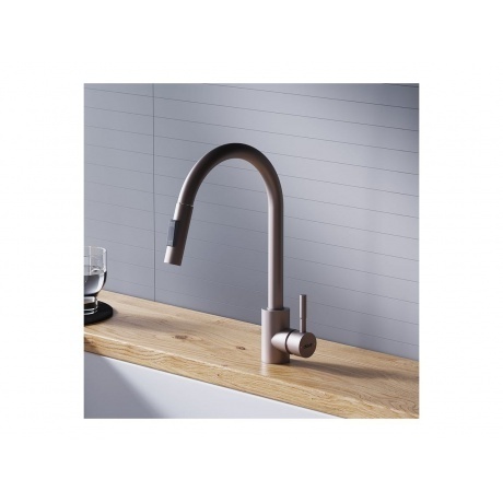 D3007511 Logic Кухонный смеситель  с вытягивающимся изливом, сатин - фото 3