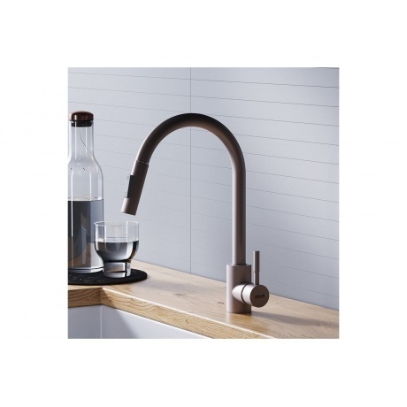 D3007511 Logic Кухонный смеситель  с вытягивающимся изливом, сатин - фото 8