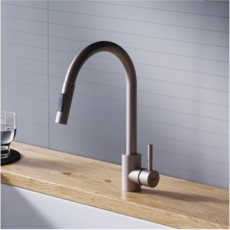 Смеситель кухонный с вытягивающимся изливом Logic D3007511 сатин - фото 3