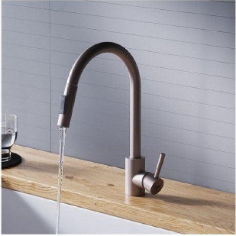 Смеситель кухонный с вытягивающимся изливом Logic D3007511 сатин - фото 7