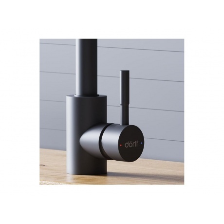 D3007522 Logic Кухонный смеситель  с вытягивающимся изливом, черный - фото 7