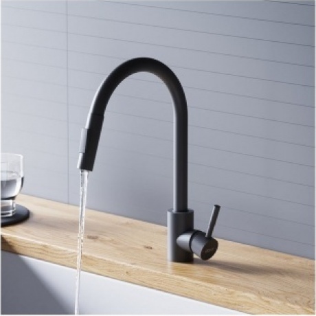 Смеситель кухонный с вытягивающимся изливом Logic D3007522 черный - фото 6