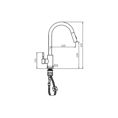 D3007533 Logic Кухонный смеситель  с вытягивающимся изливом, белый - фото 2