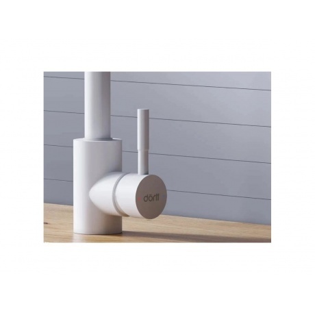 D3007533 Logic Кухонный смеситель  с вытягивающимся изливом, белый - фото 8