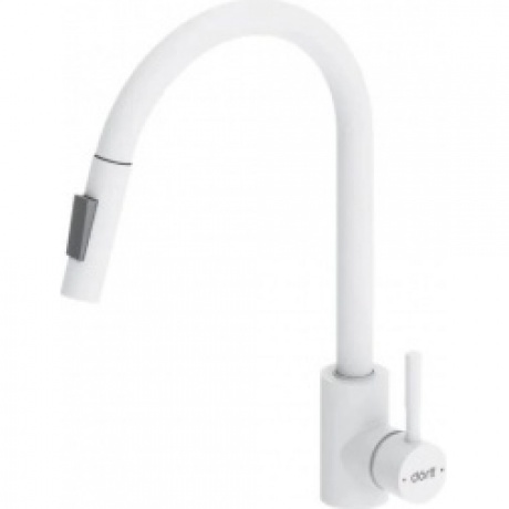 Смеситель кухонный с вытягивающимся изливом Logic D3007533 белый - фото 1