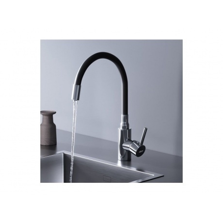 D3007622 Logic кухонный смеситель с гибким изливом, черный - фото 5