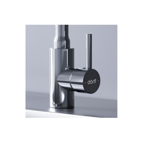 D3007622 Logic кухонный смеситель с гибким изливом, черный - фото 7