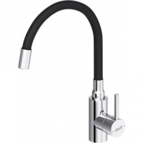 Смеситель кухонный с гибким изливом Logic D3007622 черный - фото 1