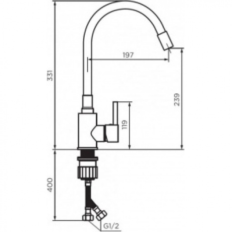 Смеситель кухонный с гибким изливом Logic D3007622 черный - фото 3