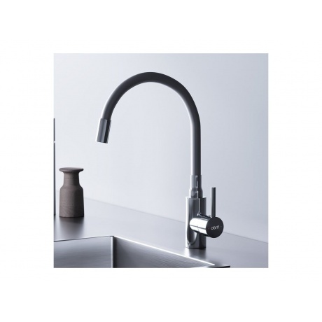 D3007633 Logic кухонный смеситель с гибким изливом, белый - фото 4