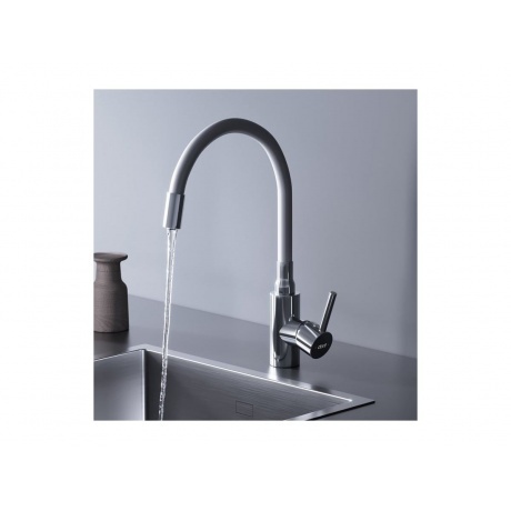 D3007633 Logic кухонный смеситель с гибким изливом, белый - фото 5