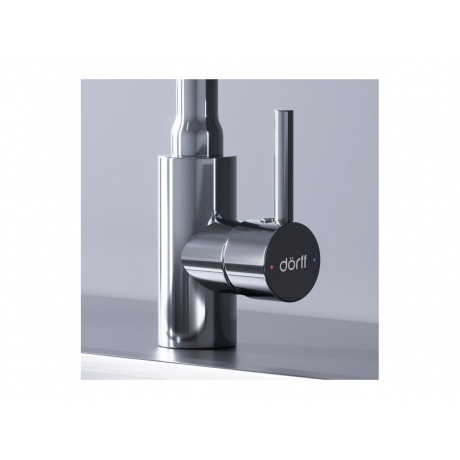 D3007633 Logic кухонный смеситель с гибким изливом, белый - фото 7