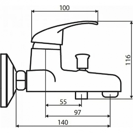 Смеситель для ванны Dorff Comfort D8010000 хром - фото 2