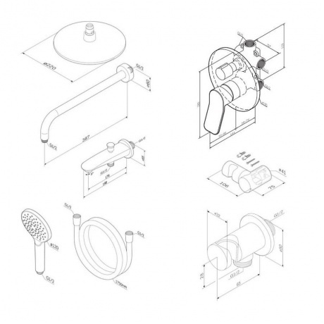 Душевой набор AM.PM X-Joy FB85A3RH10 хром - фото 2
