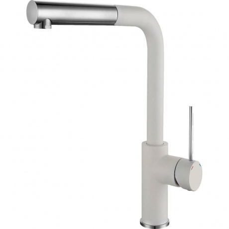 

Rivelato Смеситель для кухни Albano Г-обр.с выдвижной лейкой D-35мм, монтаж: вертикально на раковину, материал: нержавеющая сталь, цвет: иней хром