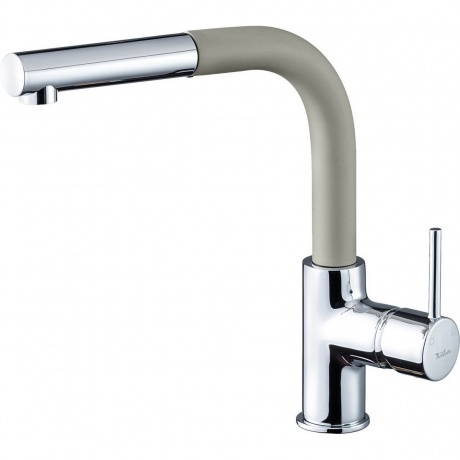 

Rivelato Смеситель для кухни Ledro Г-обр.с выдвижной лейкой D-35мм, монтаж: вертикально на раковину, материал: латунь, цвет: топаз хром