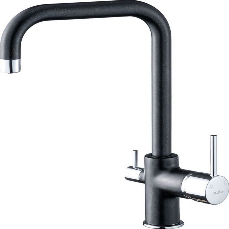 Rivelato Смеситель для кухни Tovel Г-обр. с краном питьевой воды D-35мм, монтаж: вертикально на раковину, материал: латунь, цвет: антрацит хром