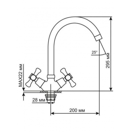 Смеситель для кухни MIXLINE ML10-032 высокий излив (529850) - фото 3
