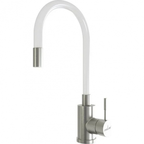 

Смеситель для кухни 35k MIXLINE MLSS-0325 БЕЛЫЙ гибкий силиконовый излив (542379)