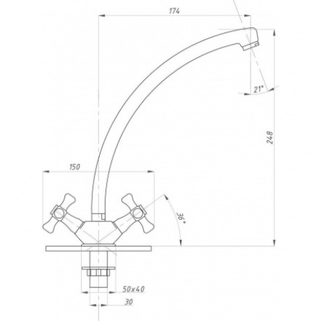 Смеситель для кухни ПРОФСАН СТАНДАРТ-А (PSM-131-75) - фото 2